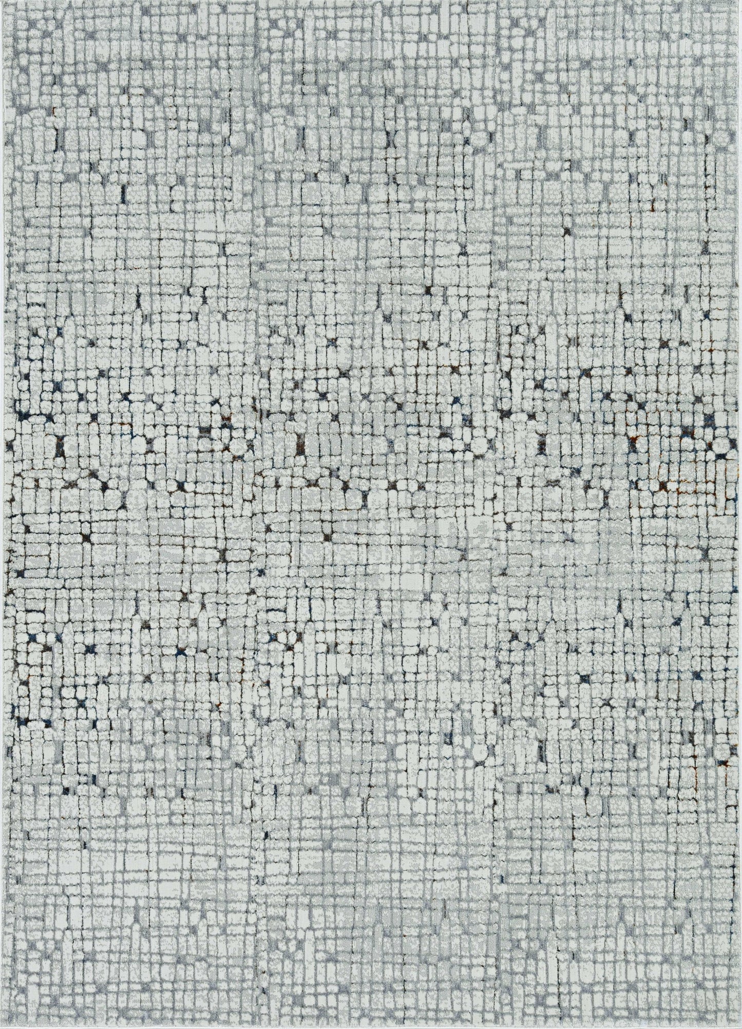 7' Gray And Black Abstract Area Rug-1