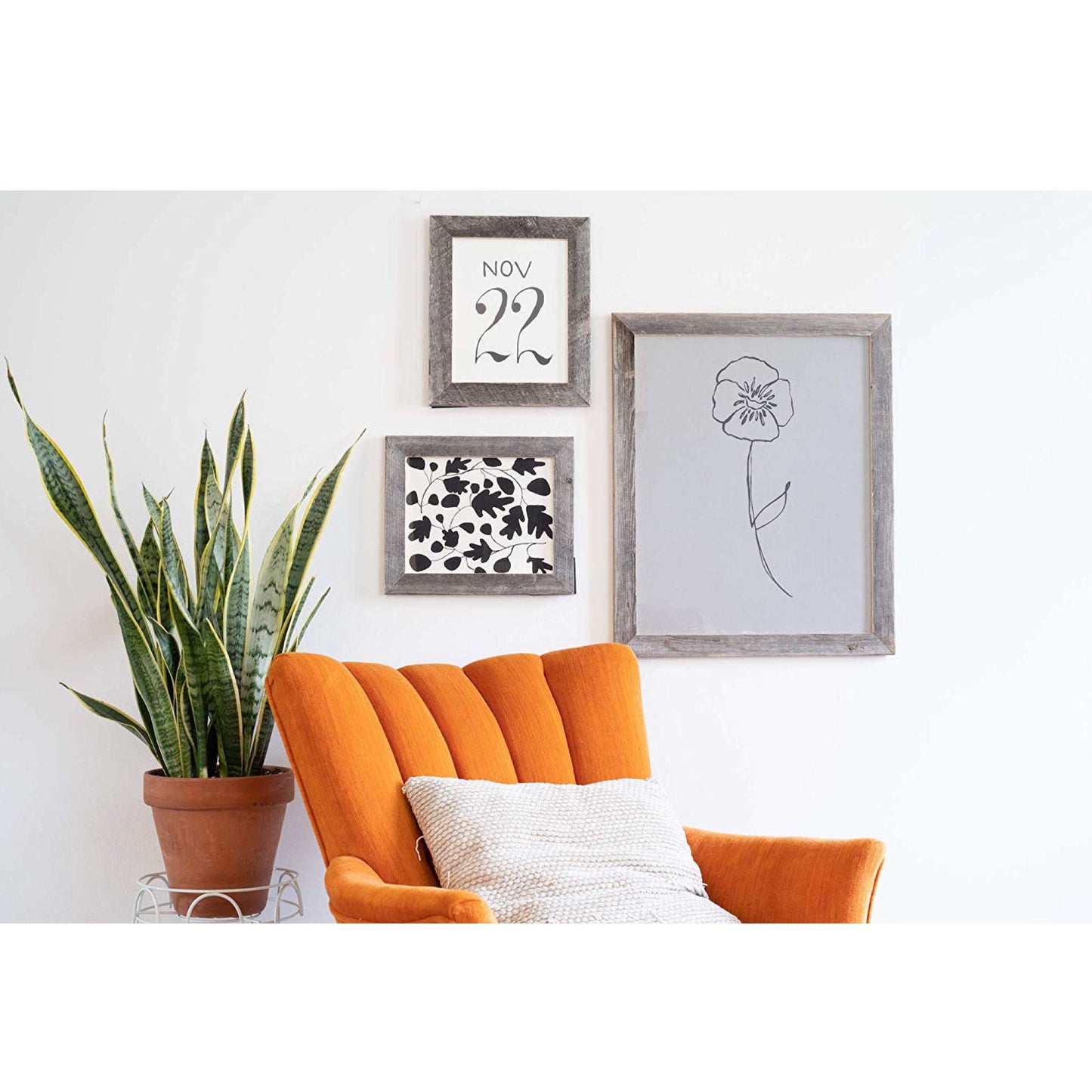 16" x 20" Gray Solid Wood Hanging Picture Frame-4
