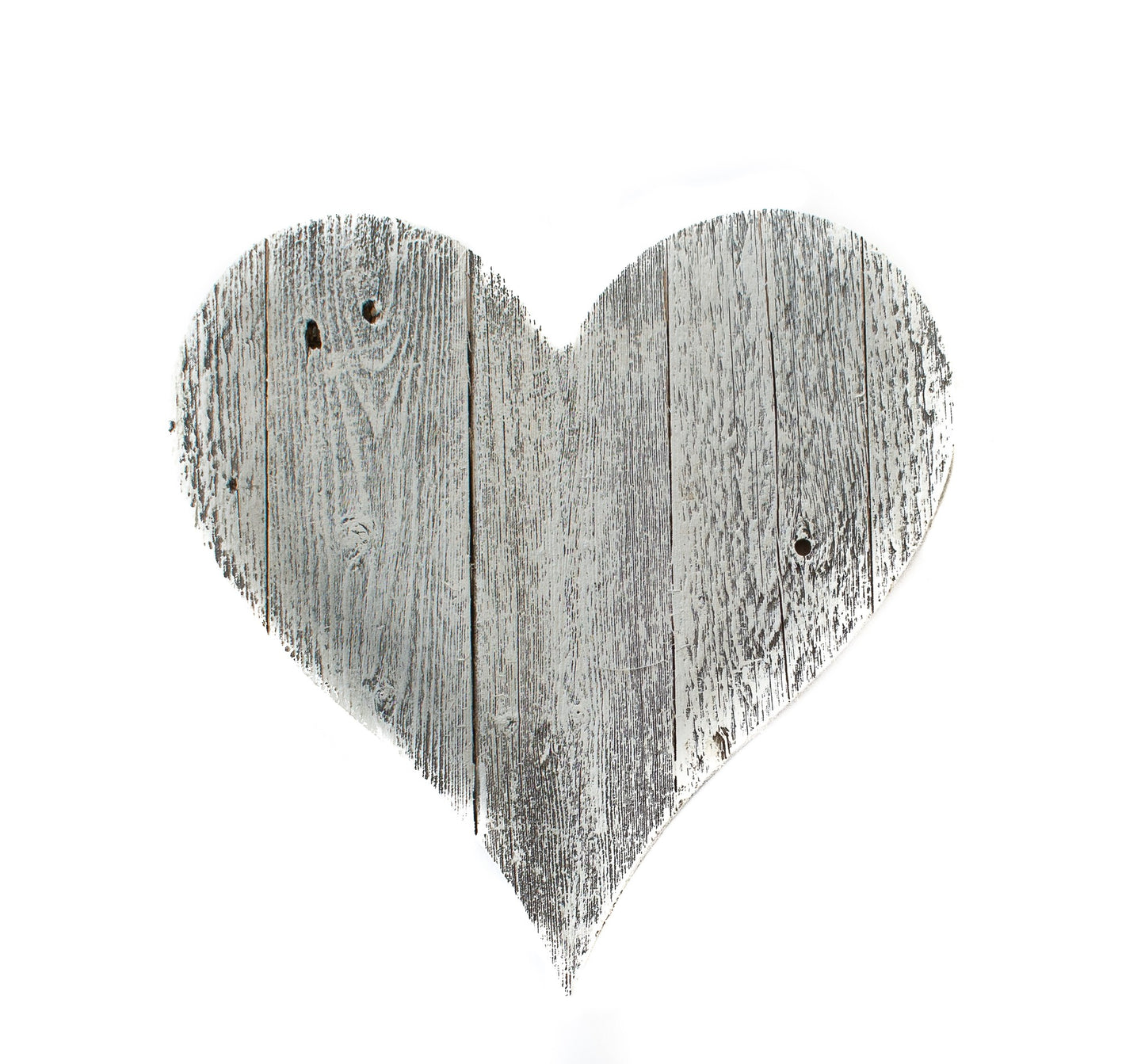 24" Whitewash Reclaimed Wood Heart Wall Decor-2