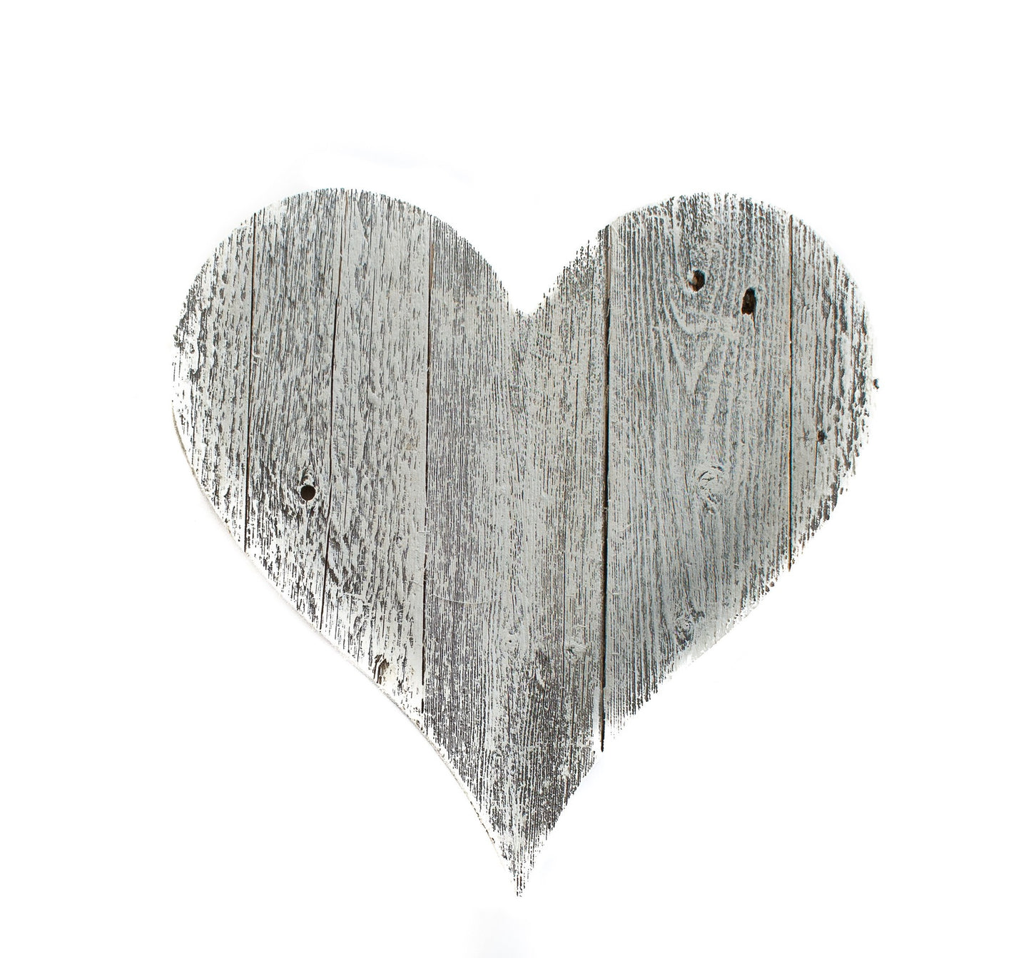24" Whitewash Reclaimed Wood Heart Wall Decor-4