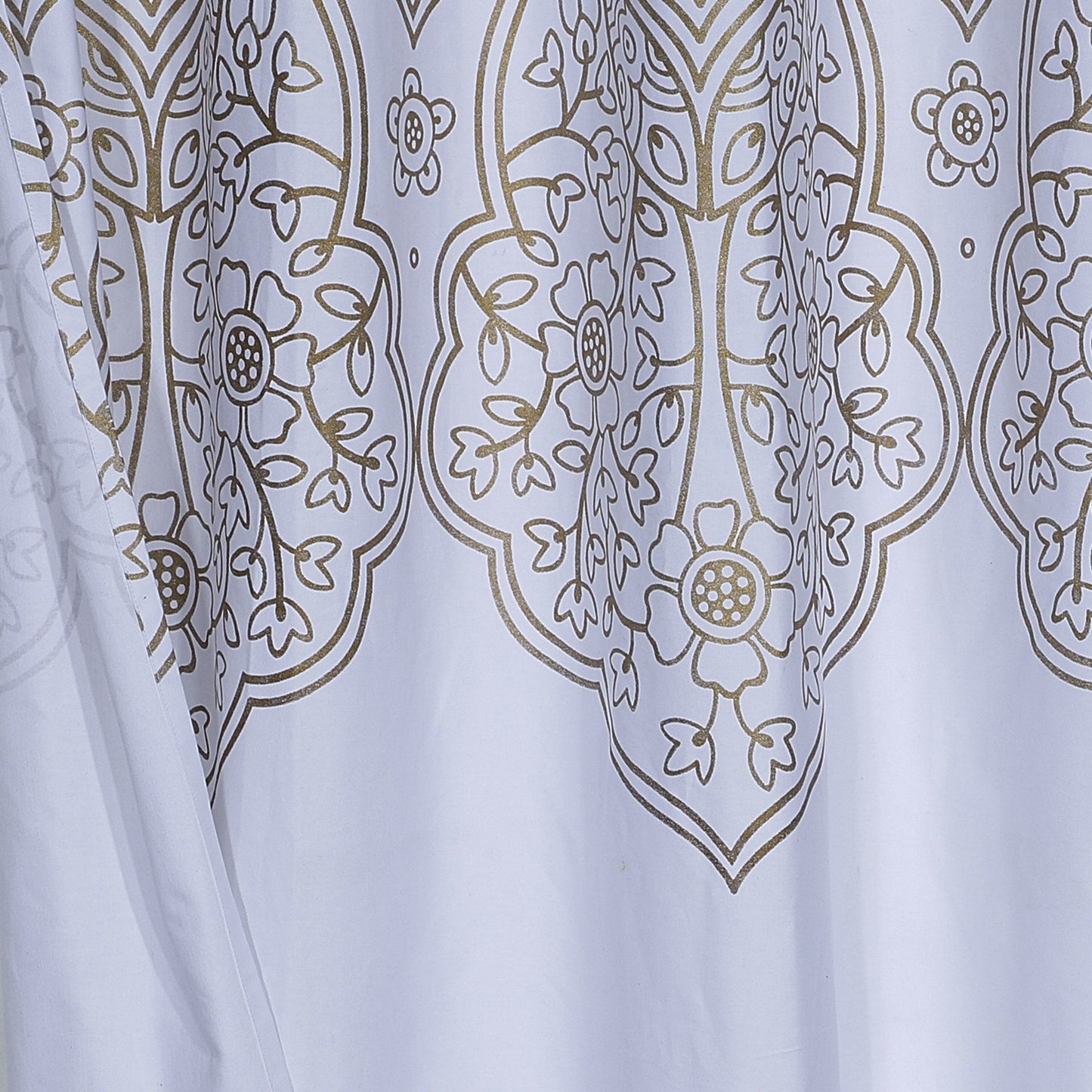 Gold Decorative Medallion Shower Curtain-1