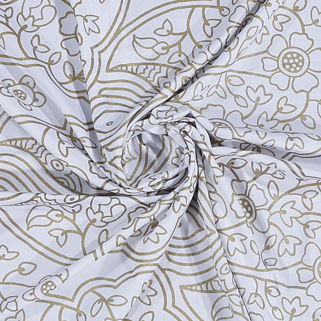 Gold Decorative Medallion Shower Curtain-2