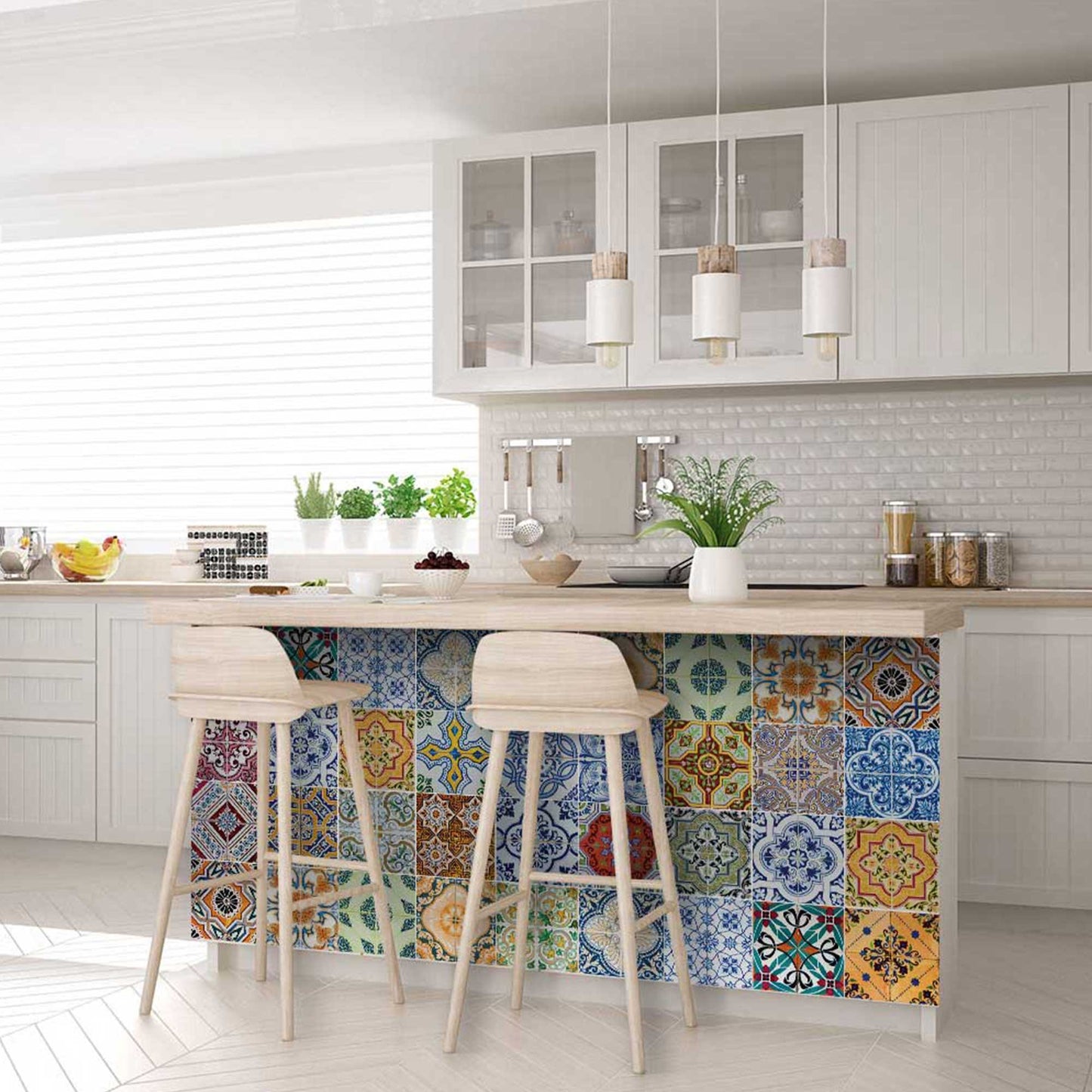 8" X 8" Josephina Mutli Mosaic Peel and Stick Tiles-2