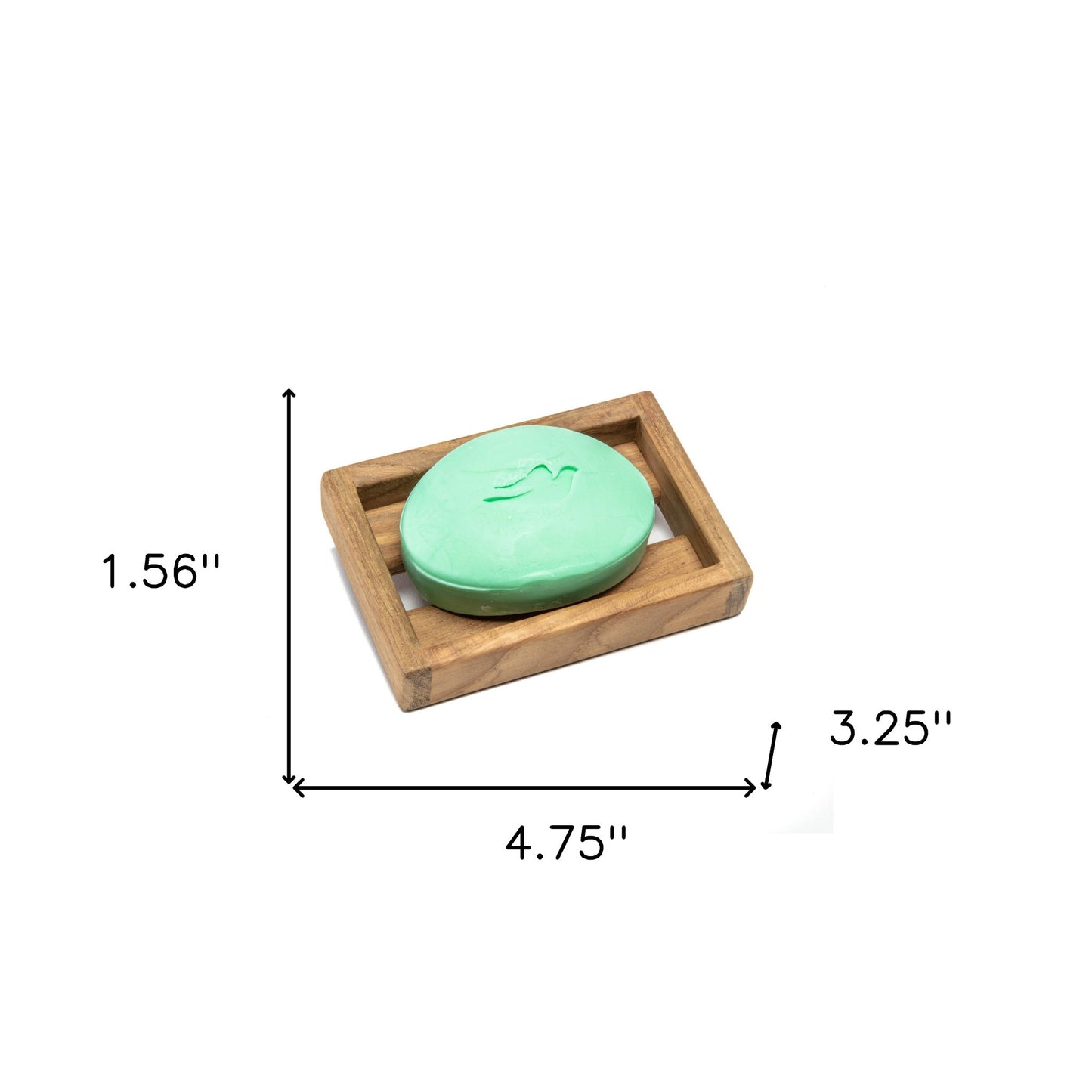 Traditional Solid Teak Vanity Soap Dish-5