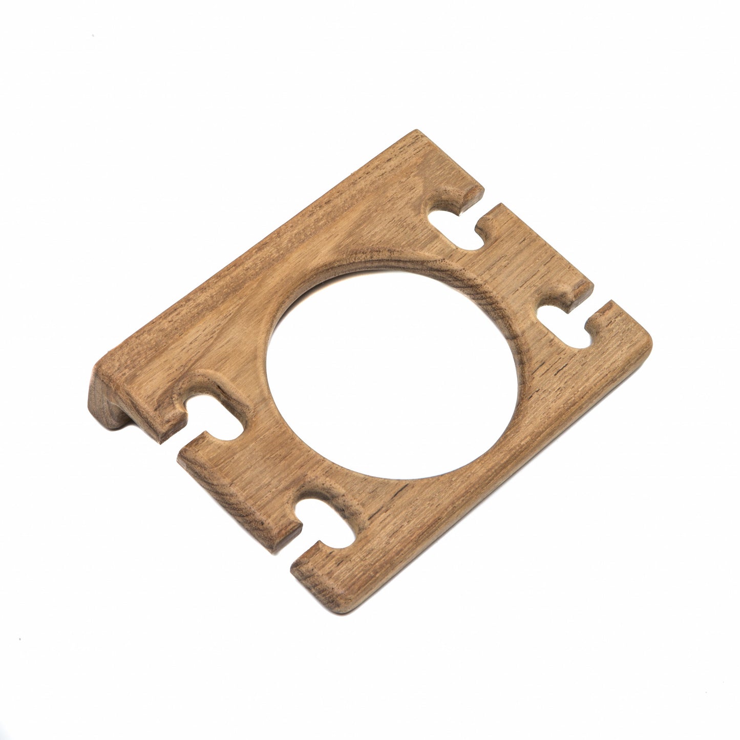 Traditional Solid Teak Wall Mount Cup and Toothbrush Holder-2