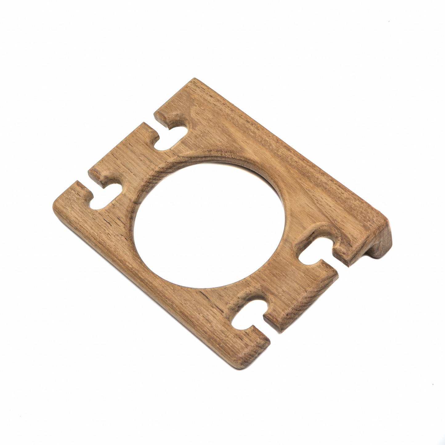 Traditional Solid Teak Wall Mount Cup and Toothbrush Holder-3