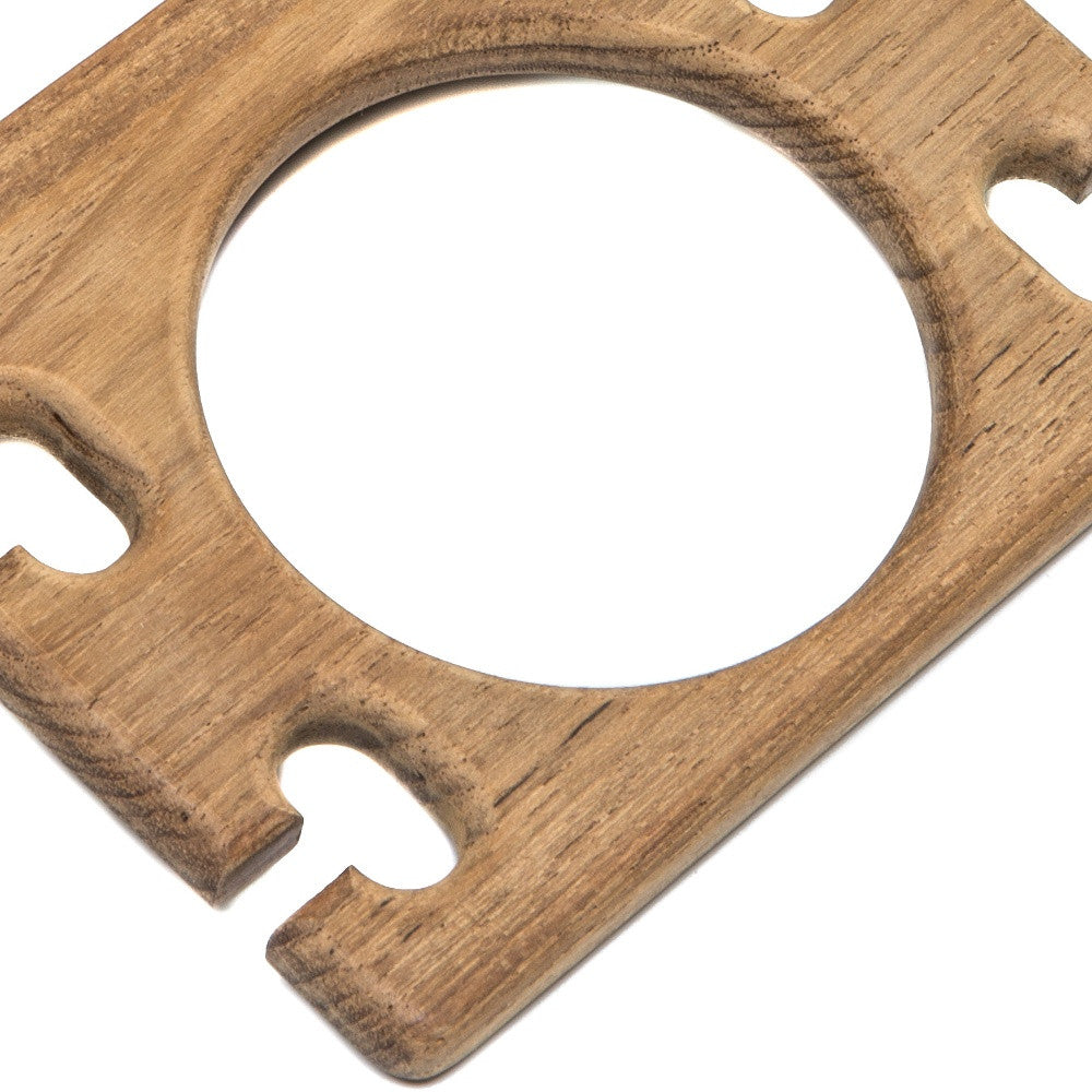 Traditional Solid Teak Wall Mount Cup and Toothbrush Holder-5