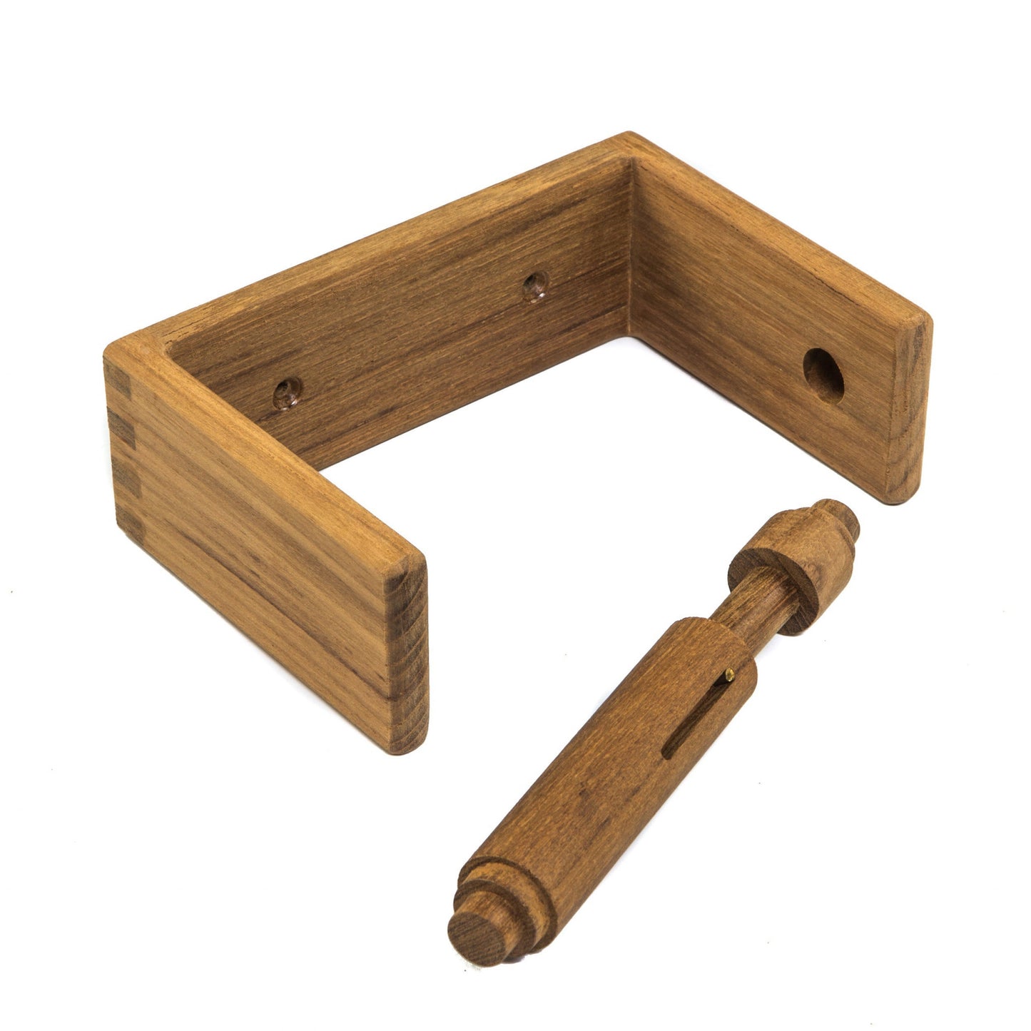 Traditional Solid Teak Wall Mount Toilet Paper Holder-1