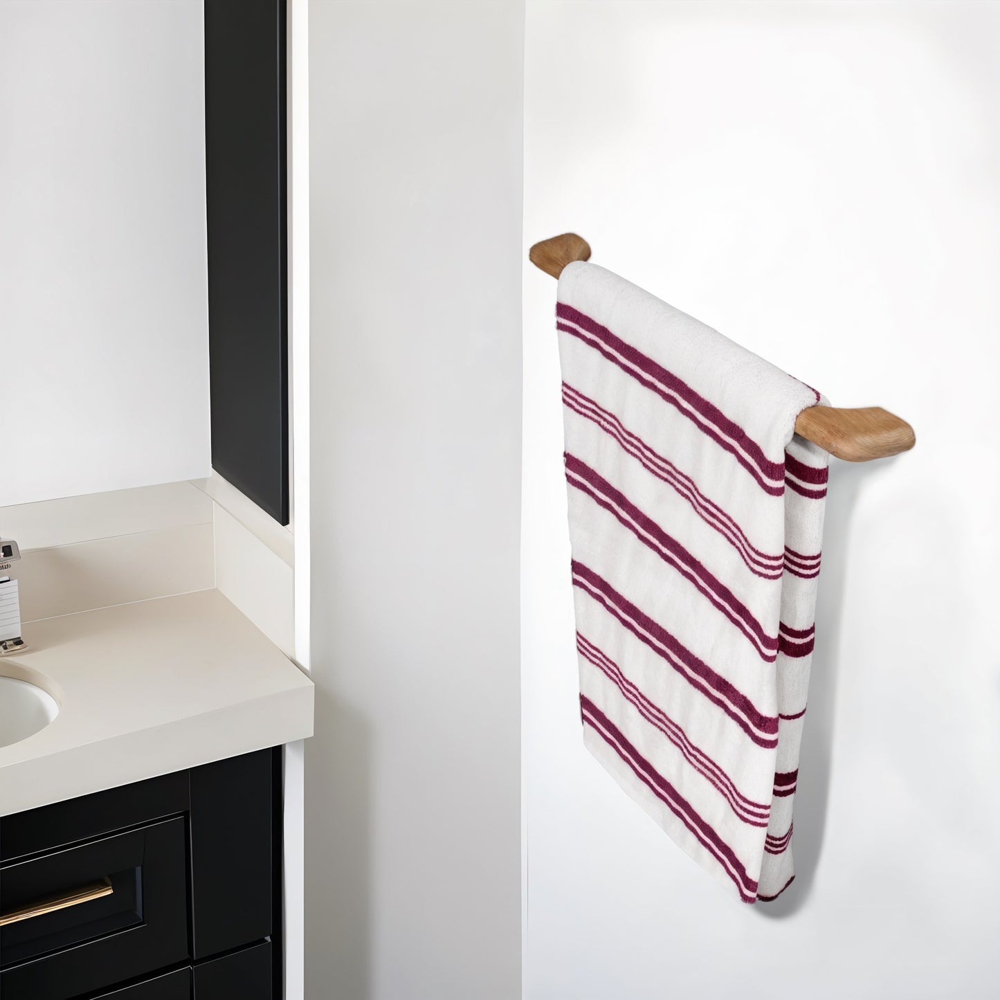 23" Traditional Solid Teak Towel Bar-0