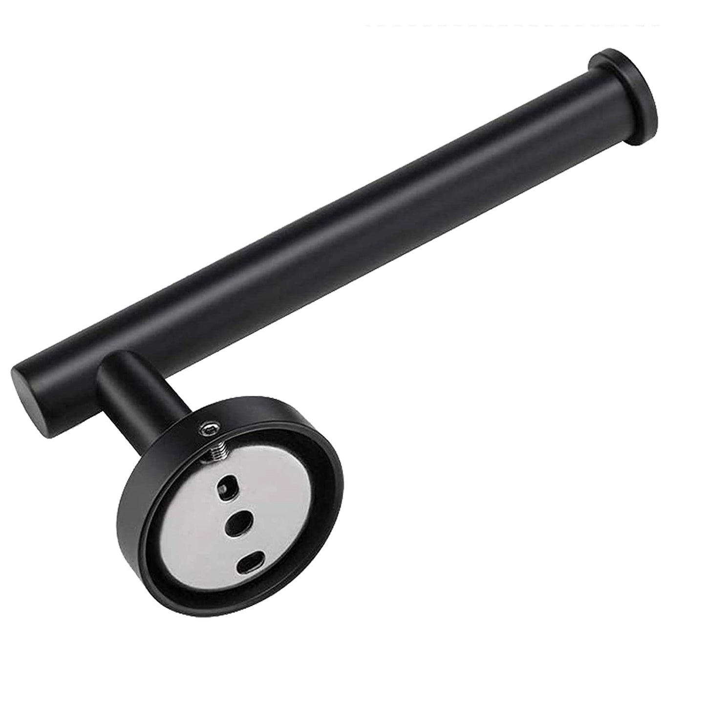 Set of Two Black Stainless Steel Wall Mount Towel Ring and Toilet Paper Holder-4