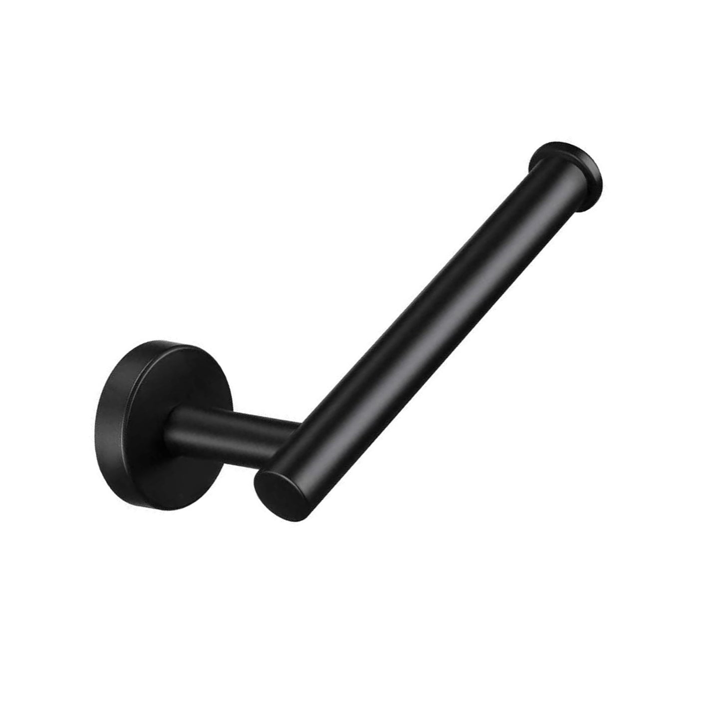 Set of Two Black Stainless Steel Wall Mount Towel Ring and Toilet Paper Holder-3
