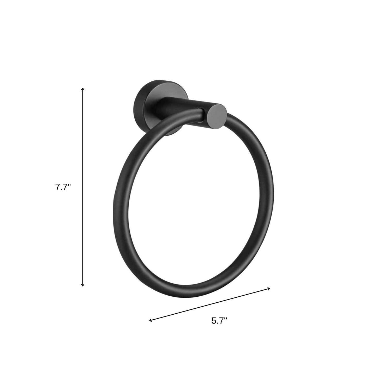 Set of Two Black Stainless Steel Wall Mount Towel Ring and Toilet Paper Holder-8