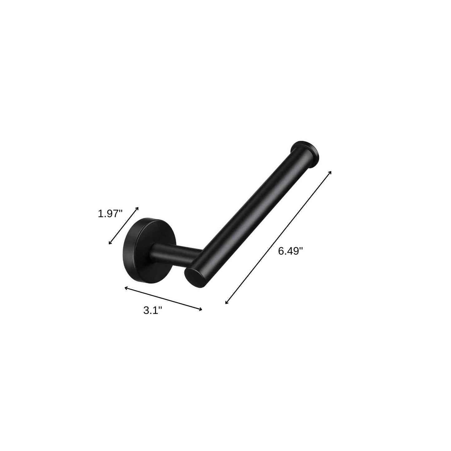 Set of Two Black Stainless Steel Wall Mount Towel Ring and Toilet Paper Holder-7