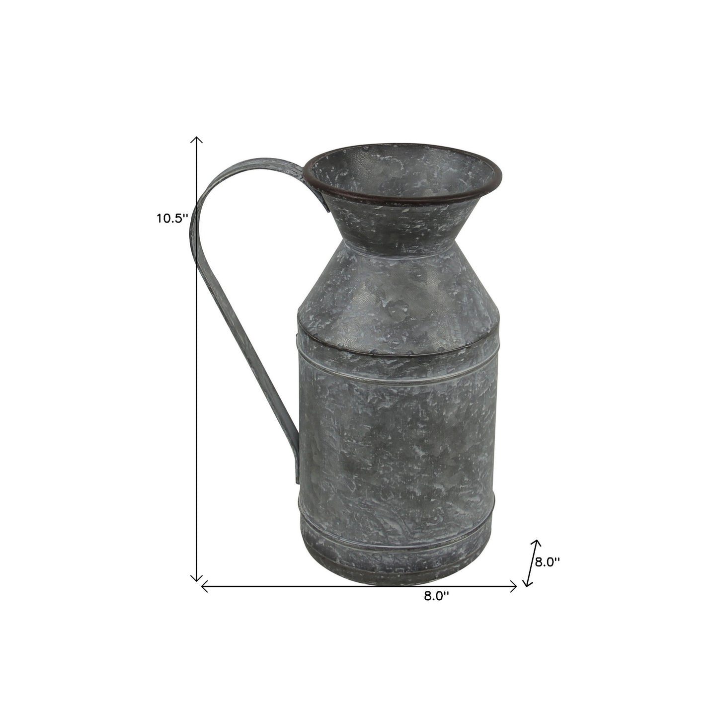 11" Gray Metal Jug Vase-6