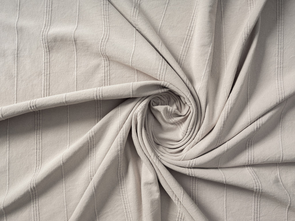 Beige Woven Cotton Striped Throw Blanket-8