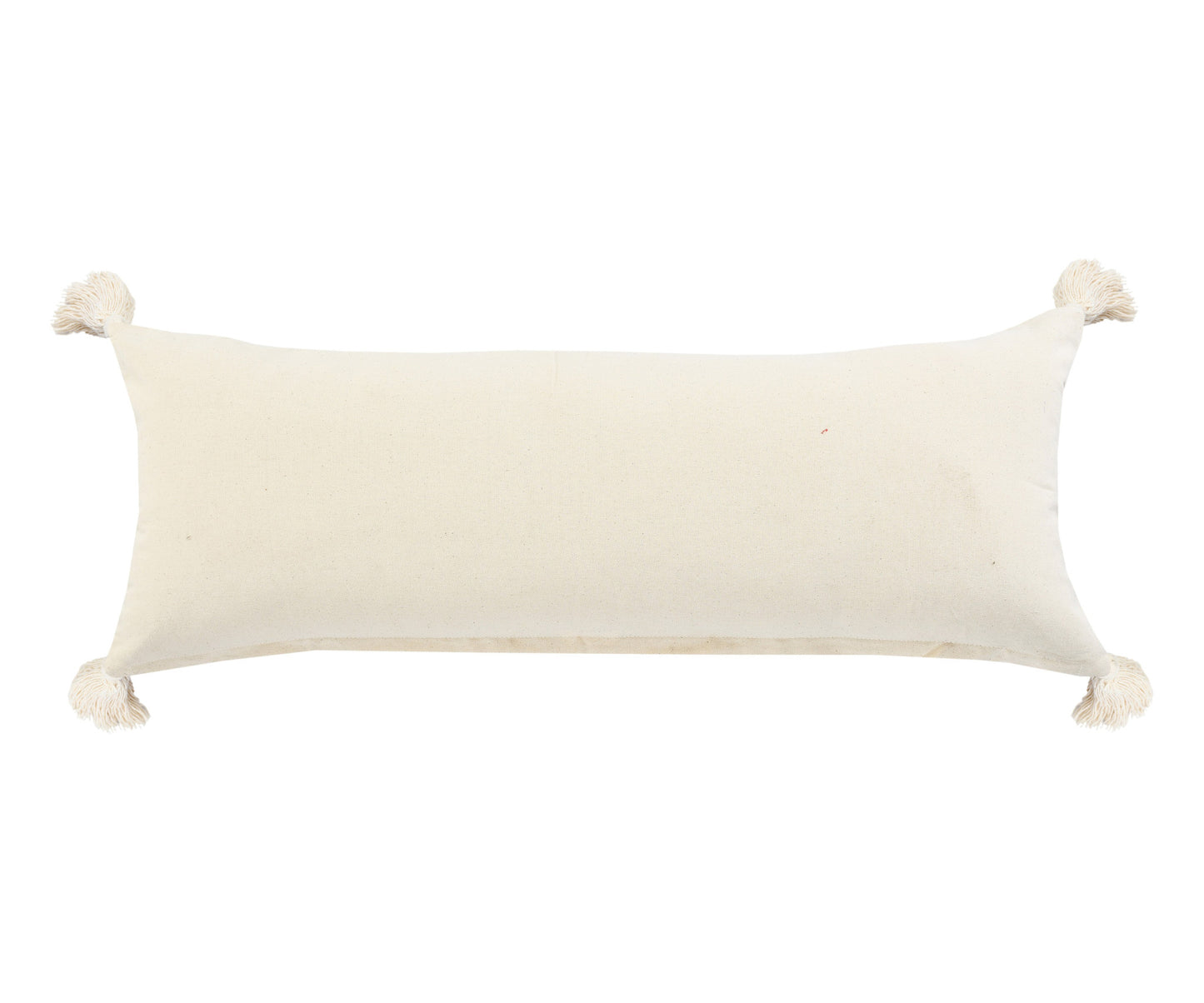 14" X 36" Red And Off-White 100% Cotton Striped Zippered Pillow-4