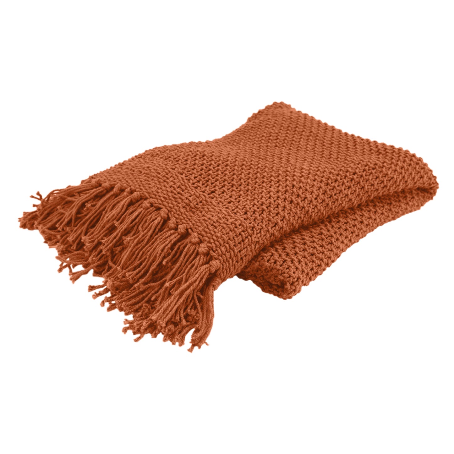 Orange Woven 100% Cotton Throw Blanket-1