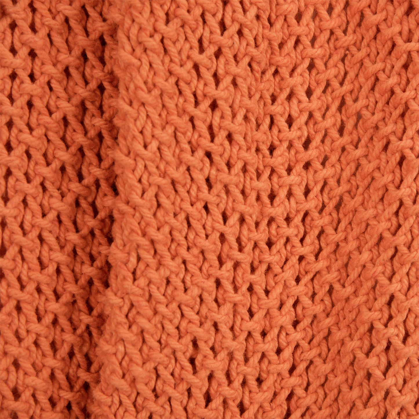 Orange Woven 100% Cotton Throw Blanket-4