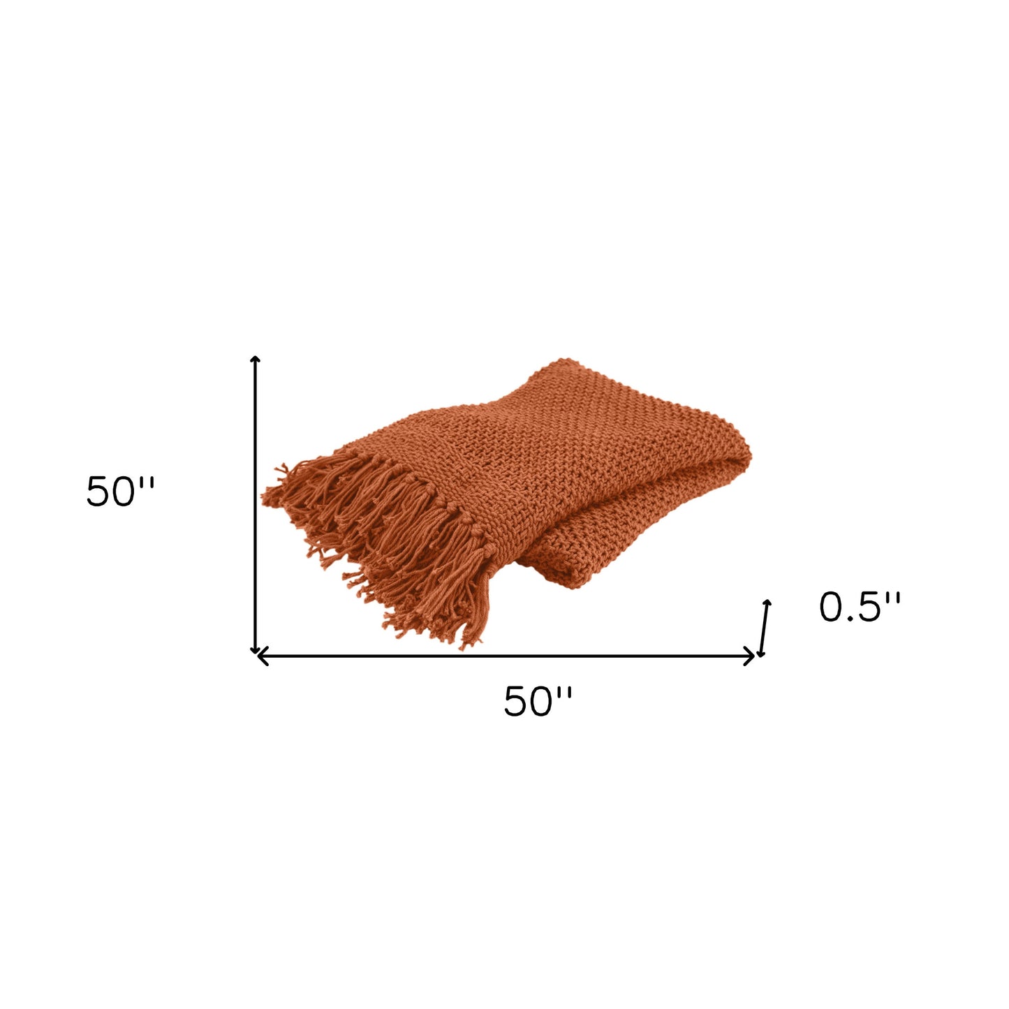 Orange Woven 100% Cotton Throw Blanket-3