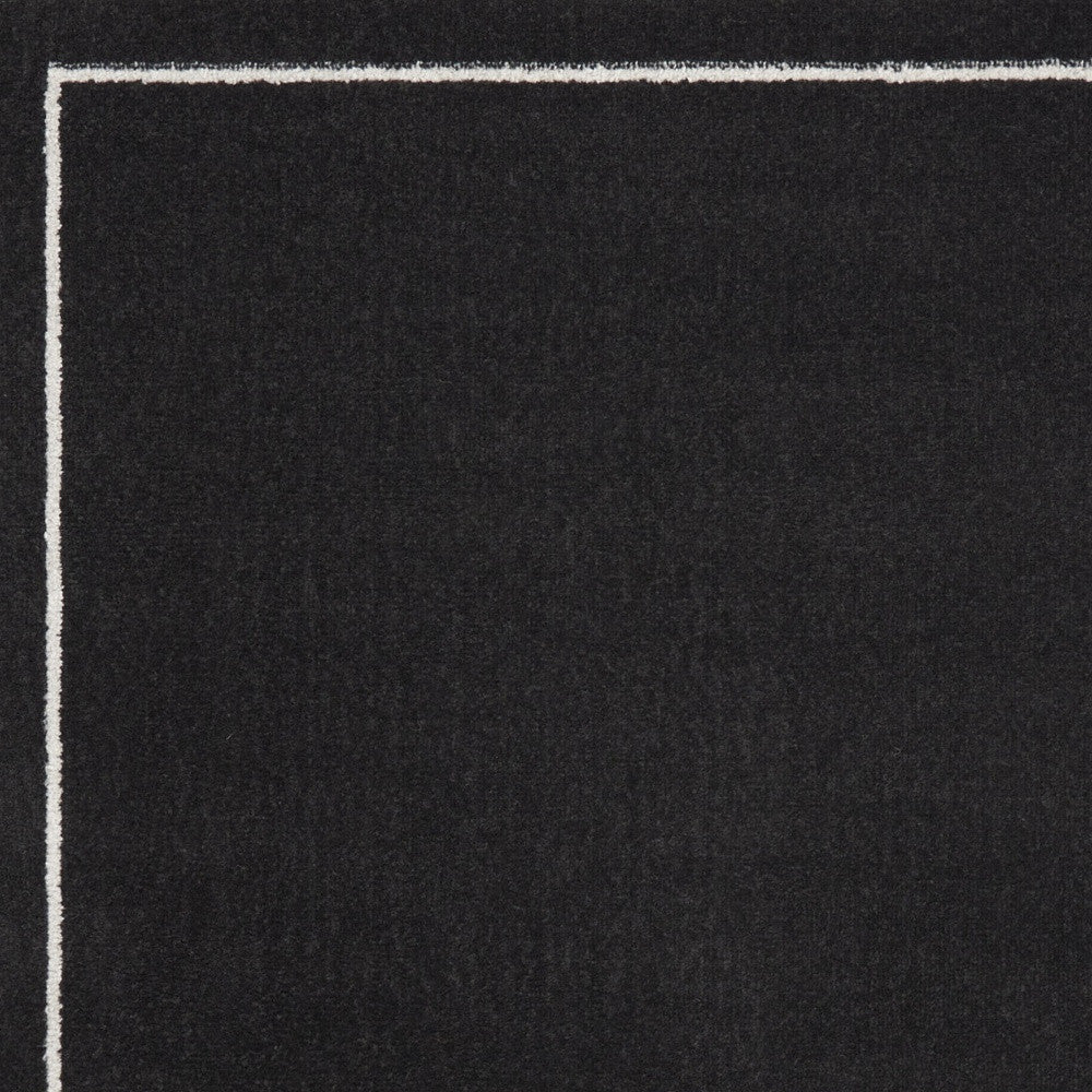 3' X 5' Black And Ivory Indoor Outdoor Area Rug-2