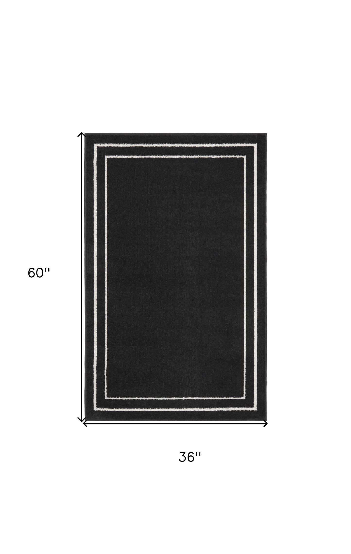 3' X 5' Black And Ivory Indoor Outdoor Area Rug-3