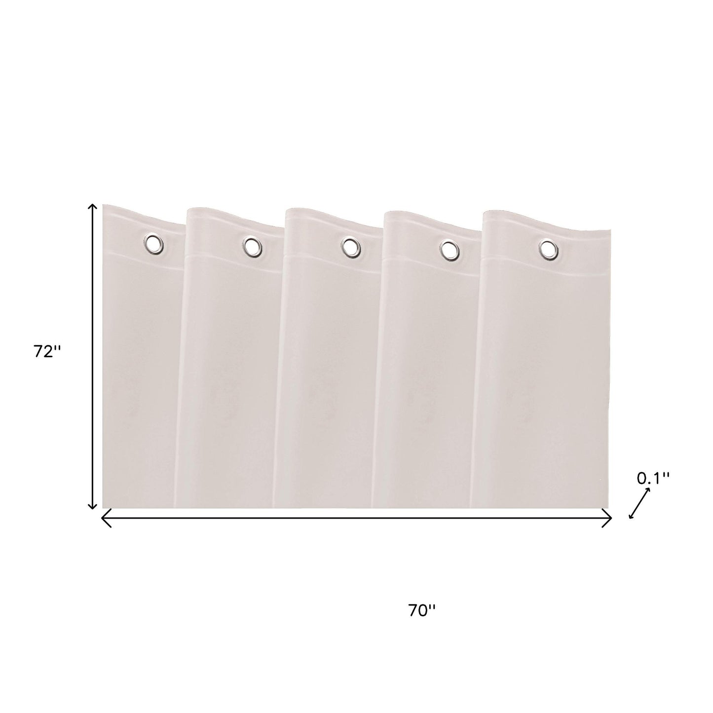 72" White Vinyl Shower Curtain Liner-5