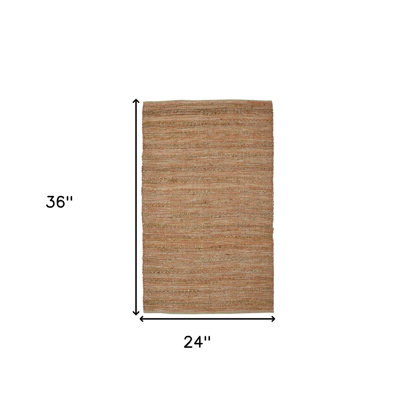 2' X 3' Brown And Brick Red Jute Striped Flatweave Handmade Area Rug-2