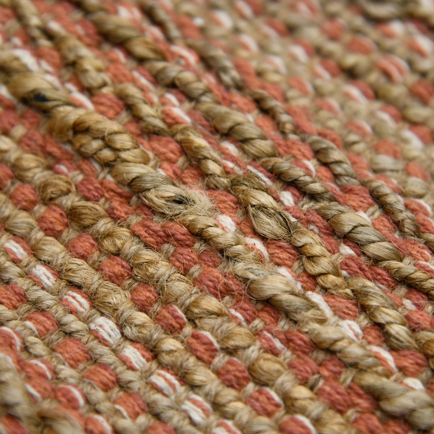 2' X 3' Brown And Brick Red Jute Striped Flatweave Handmade Area Rug-5