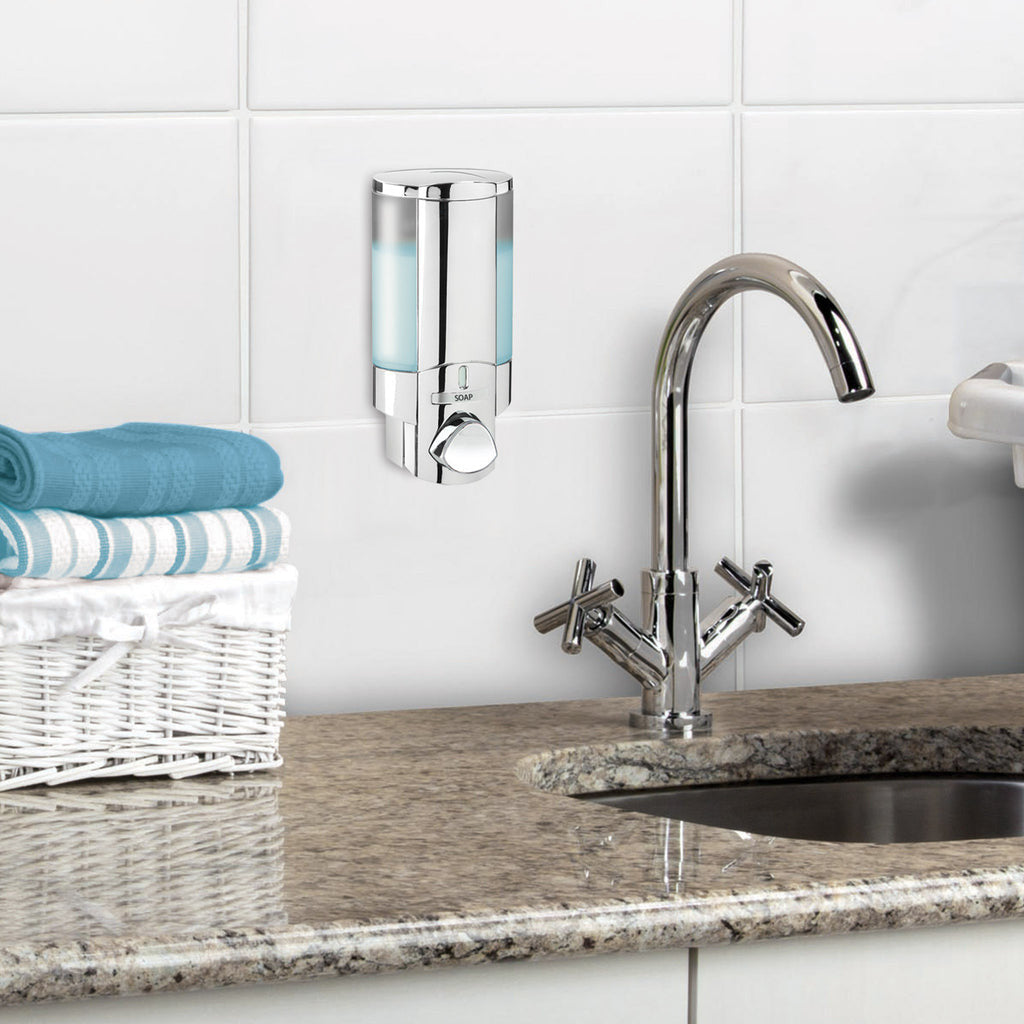 Silver Heavy Duty Plastic Wall Mount Soap Dispenser-5