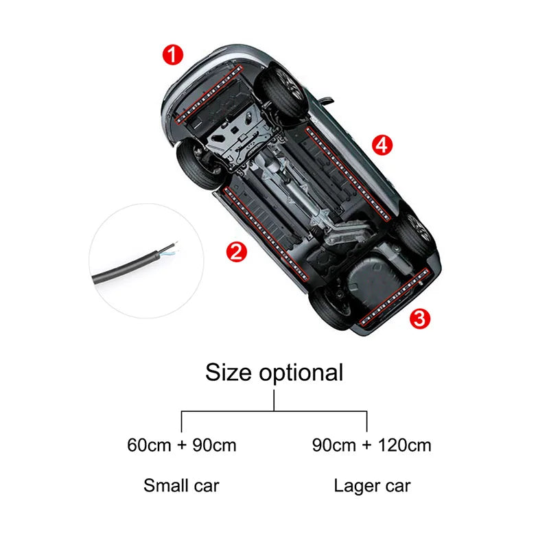 Sound-Reactive LED Car Underglow Lights – Color-Changing, With Remote & App Control