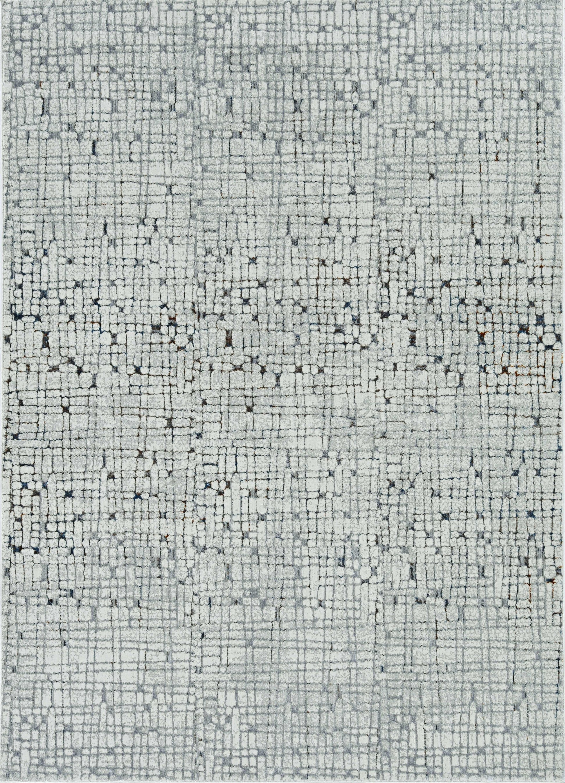 7' Gray And Black Abstract Area Rug-1