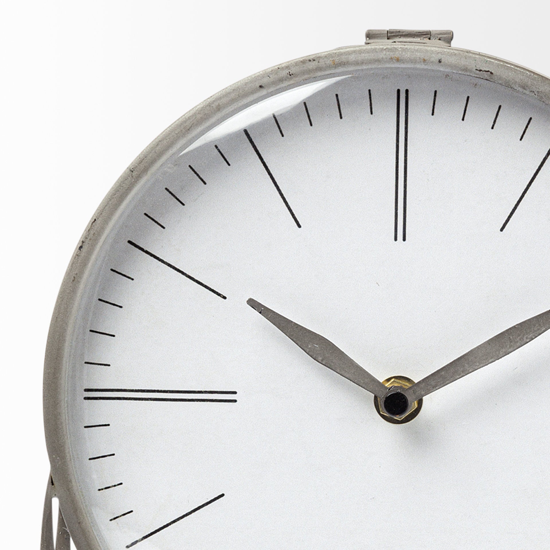 12" Gray Metal Table Clock-4