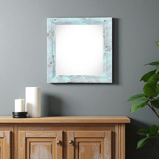 10" x 10" Blue Solid Wood Hanging Picture Frame-0