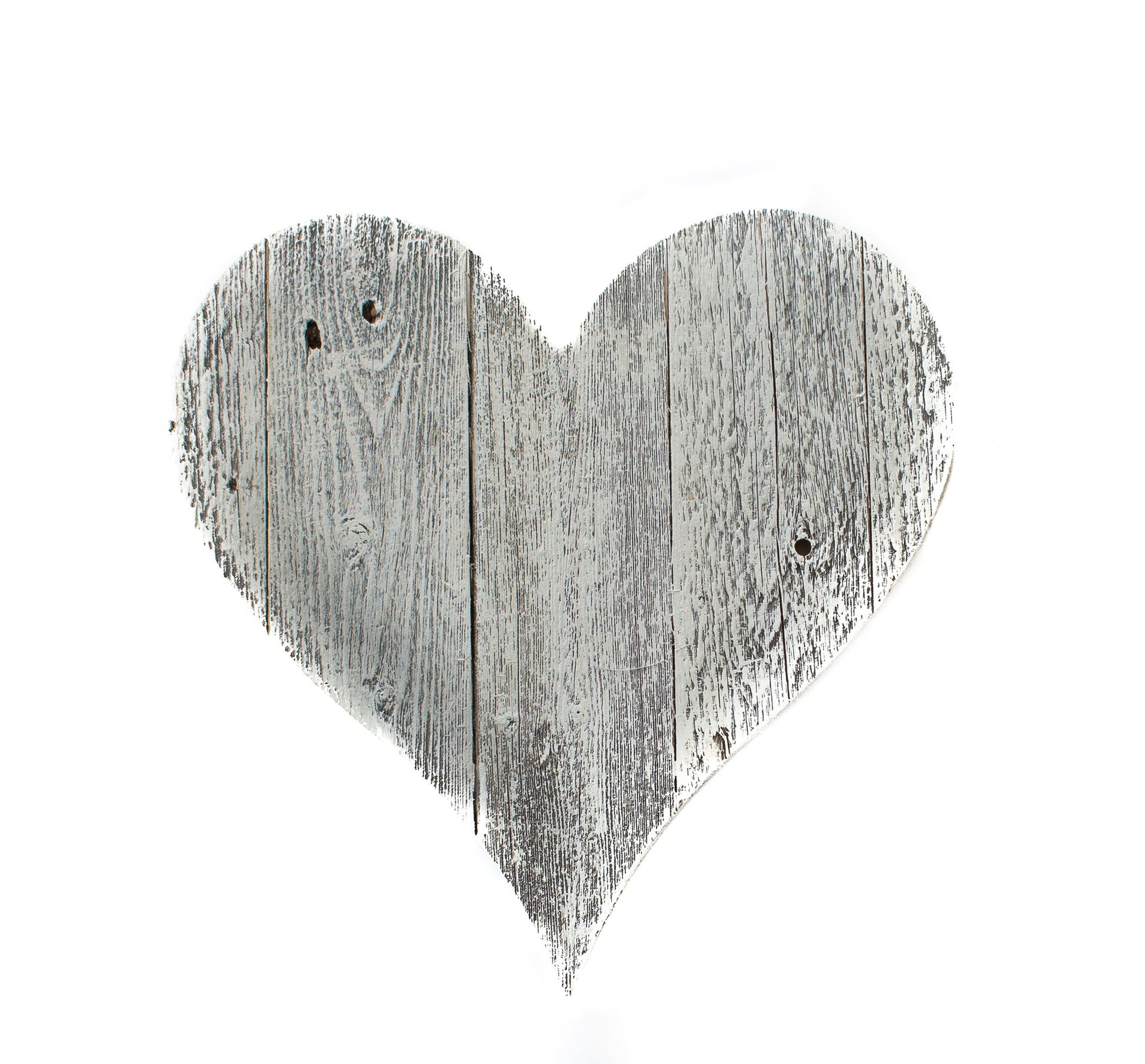 24" Whitewash Reclaimed Wood Heart Wall Decor-2