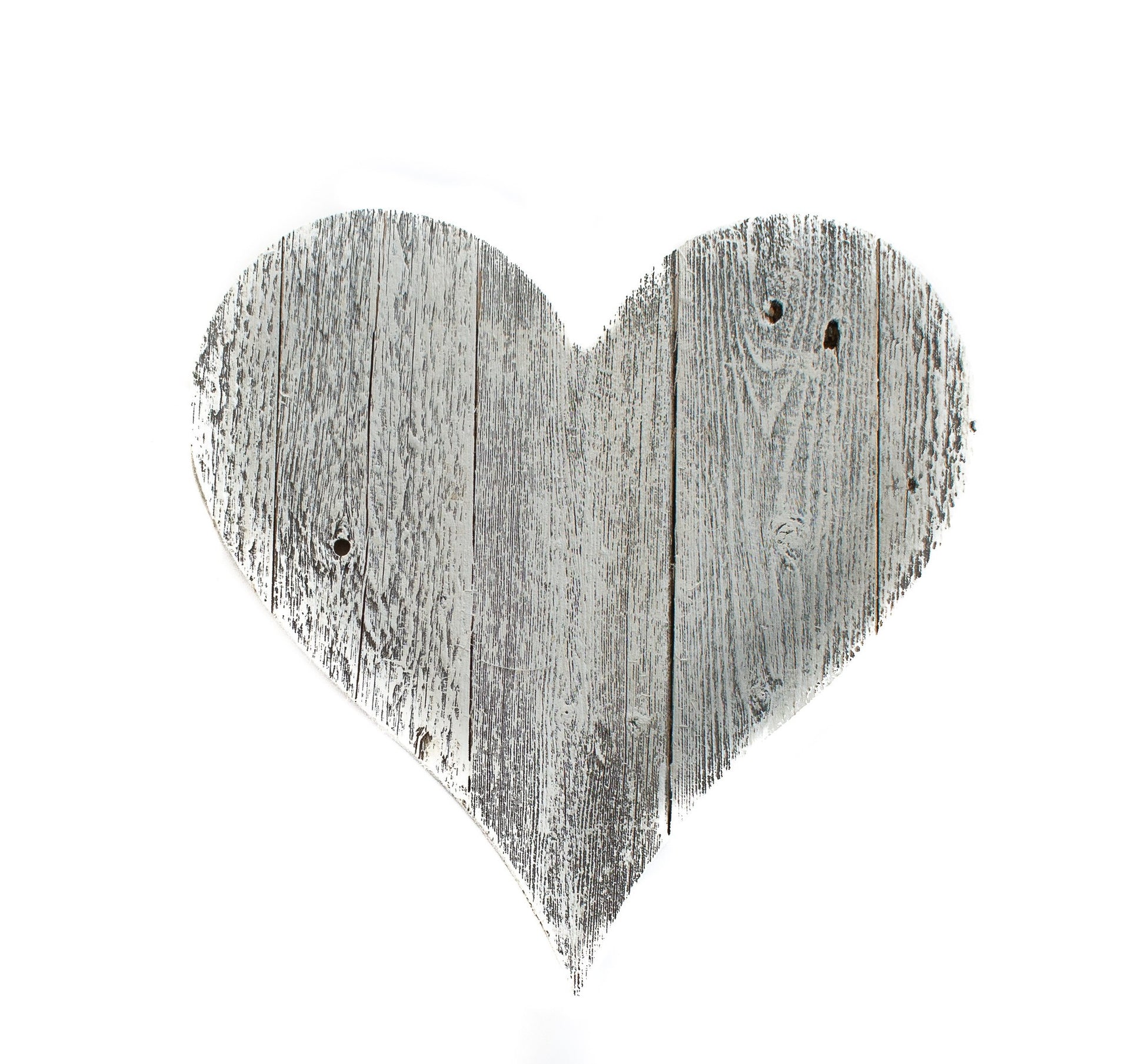 24" Whitewash Reclaimed Wood Heart Wall Decor-4