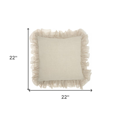 Wide Tasseled Marble Yellow Throw Pillow-1