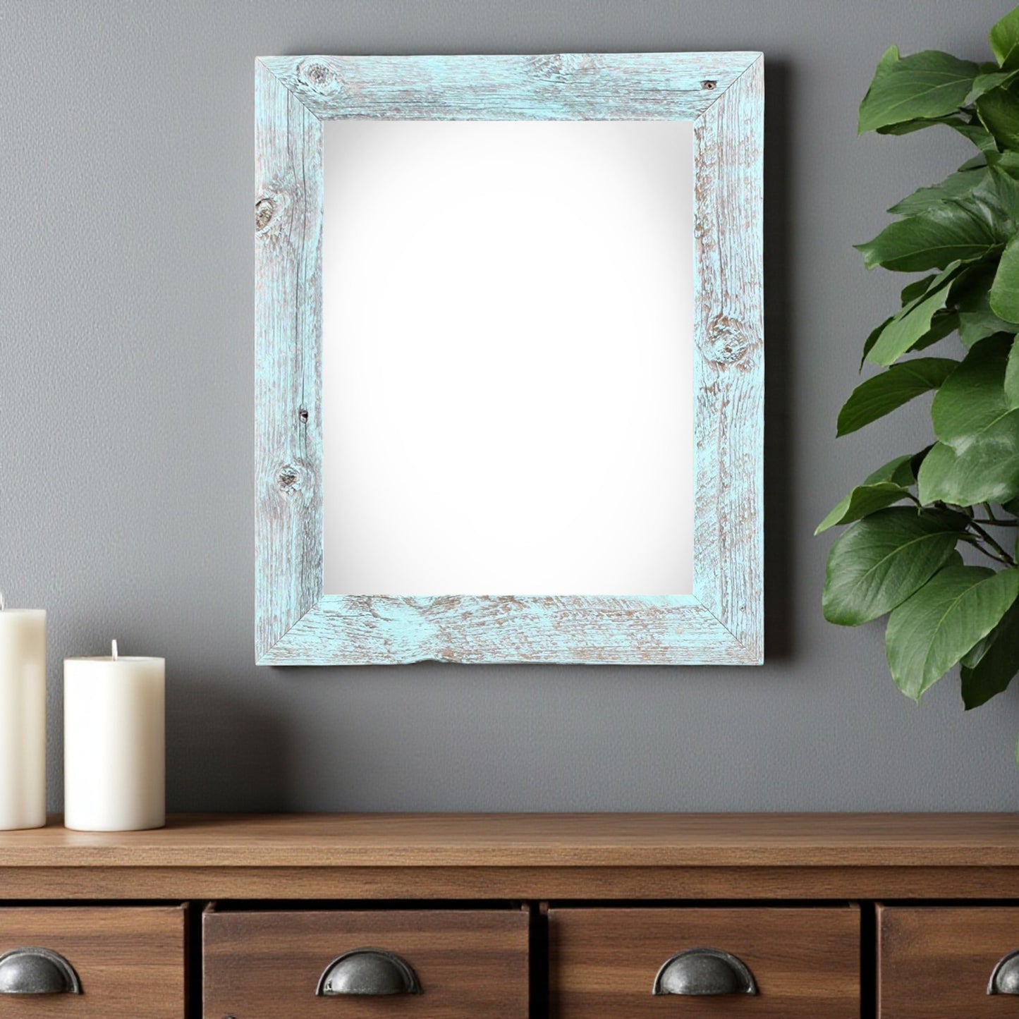 16" x 20" Blue Solid Wood Hanging Picture Frame-0