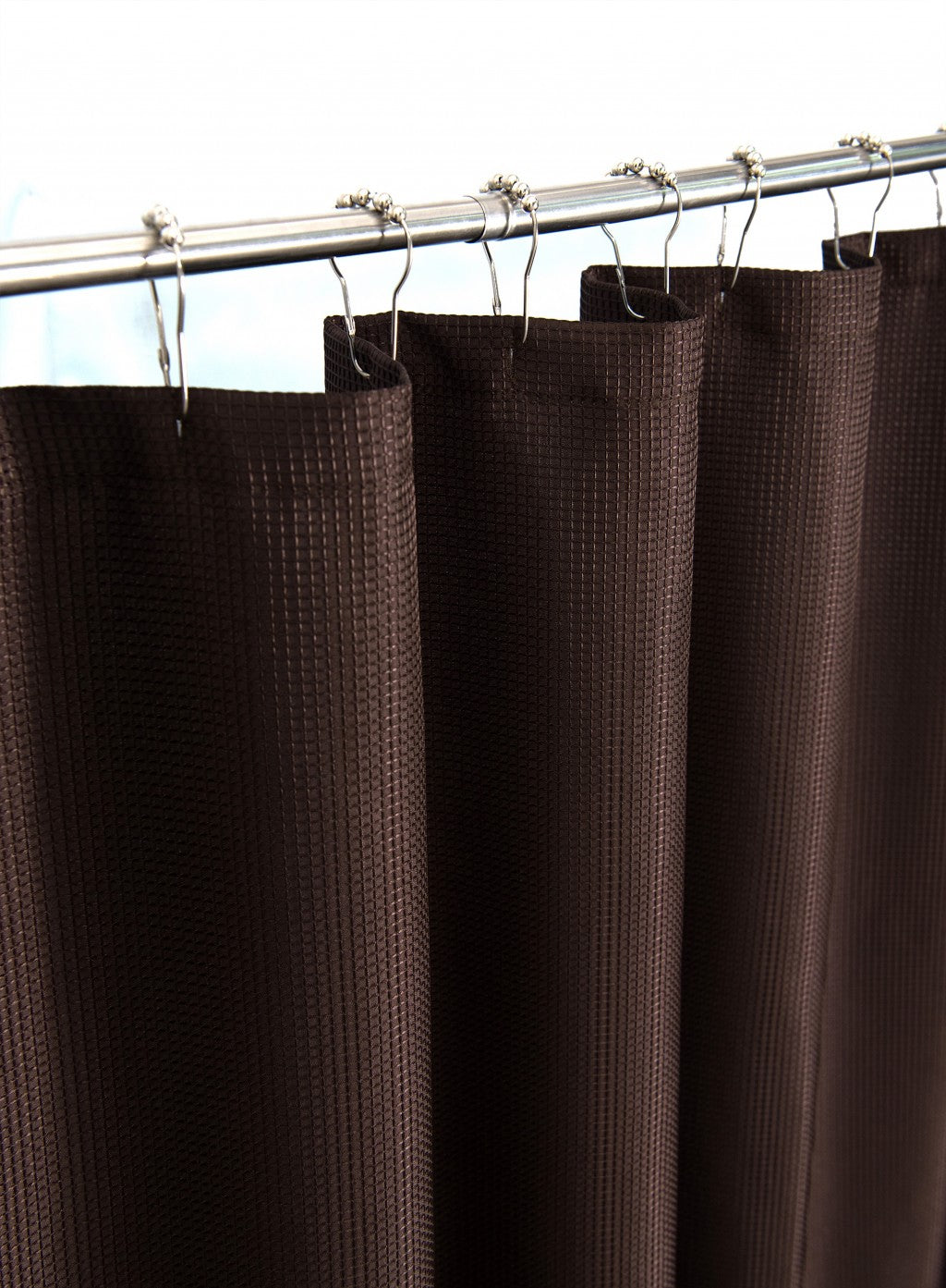 Luxurious Brown Waffle Weave Shower Curtain-1