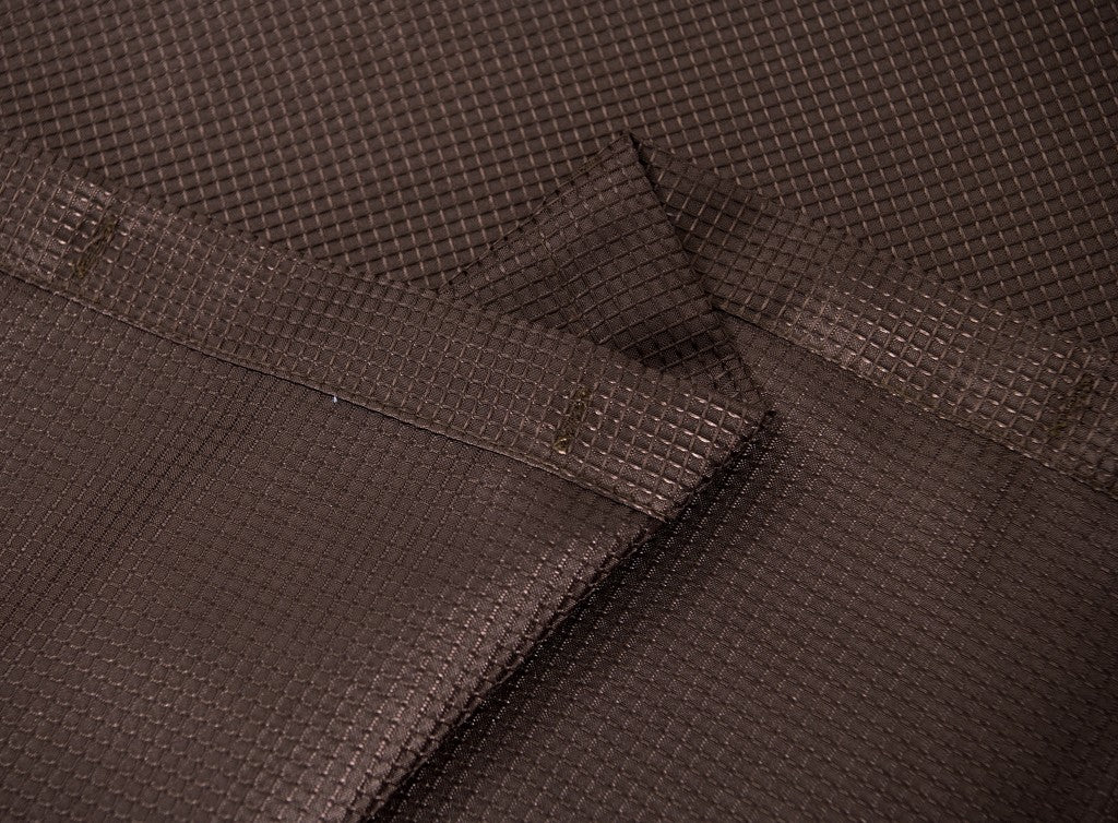 Luxurious Brown Waffle Weave Shower Curtain-5