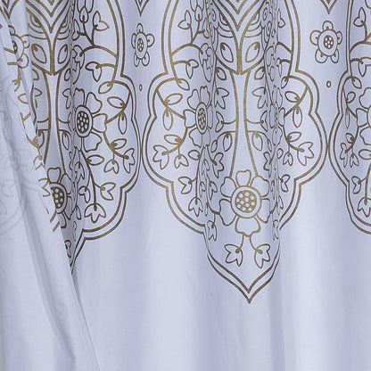 Gold Decorative Medallion Shower Curtain-1