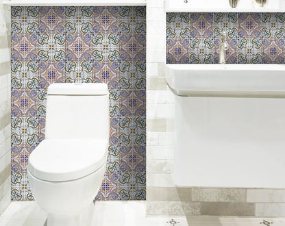 6" X 6" Muted Pastel Scroll Peel And Stick Tiles-7