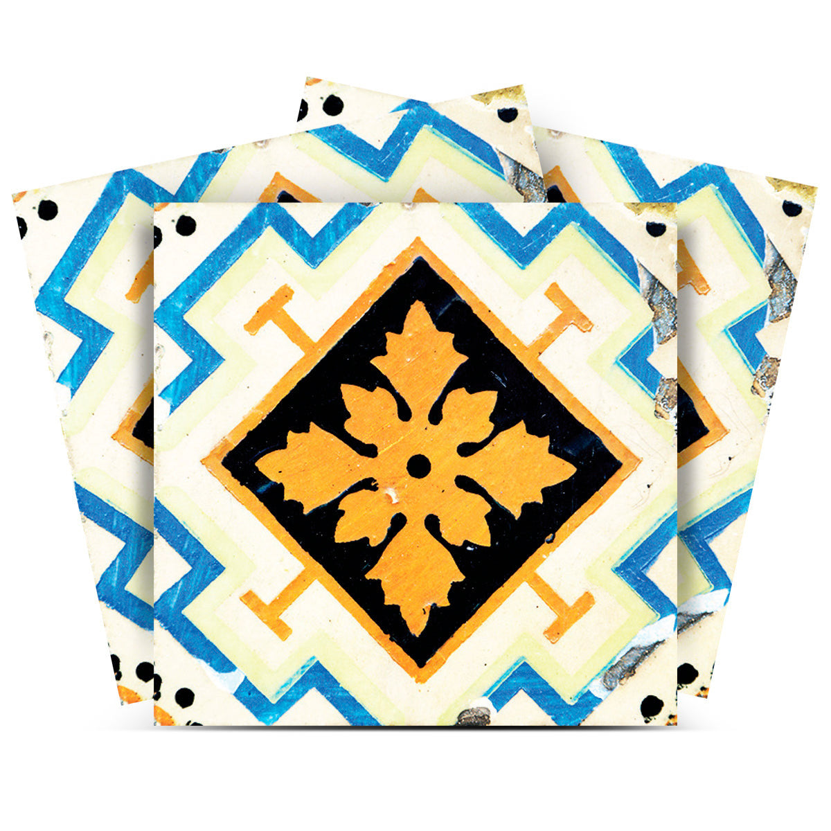 8" x 8" Gold Snowflake Peel and Stick Removable Tiles-0