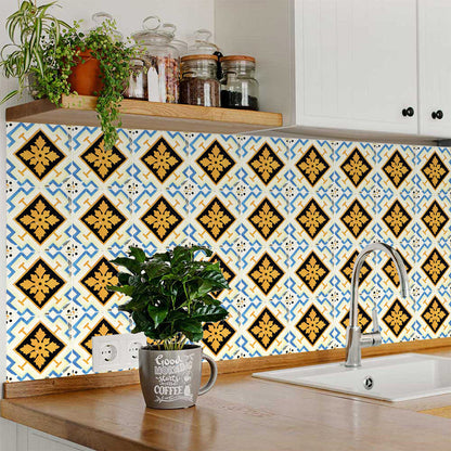8" x 8" Gold Snowflake Peel and Stick Removable Tiles-1