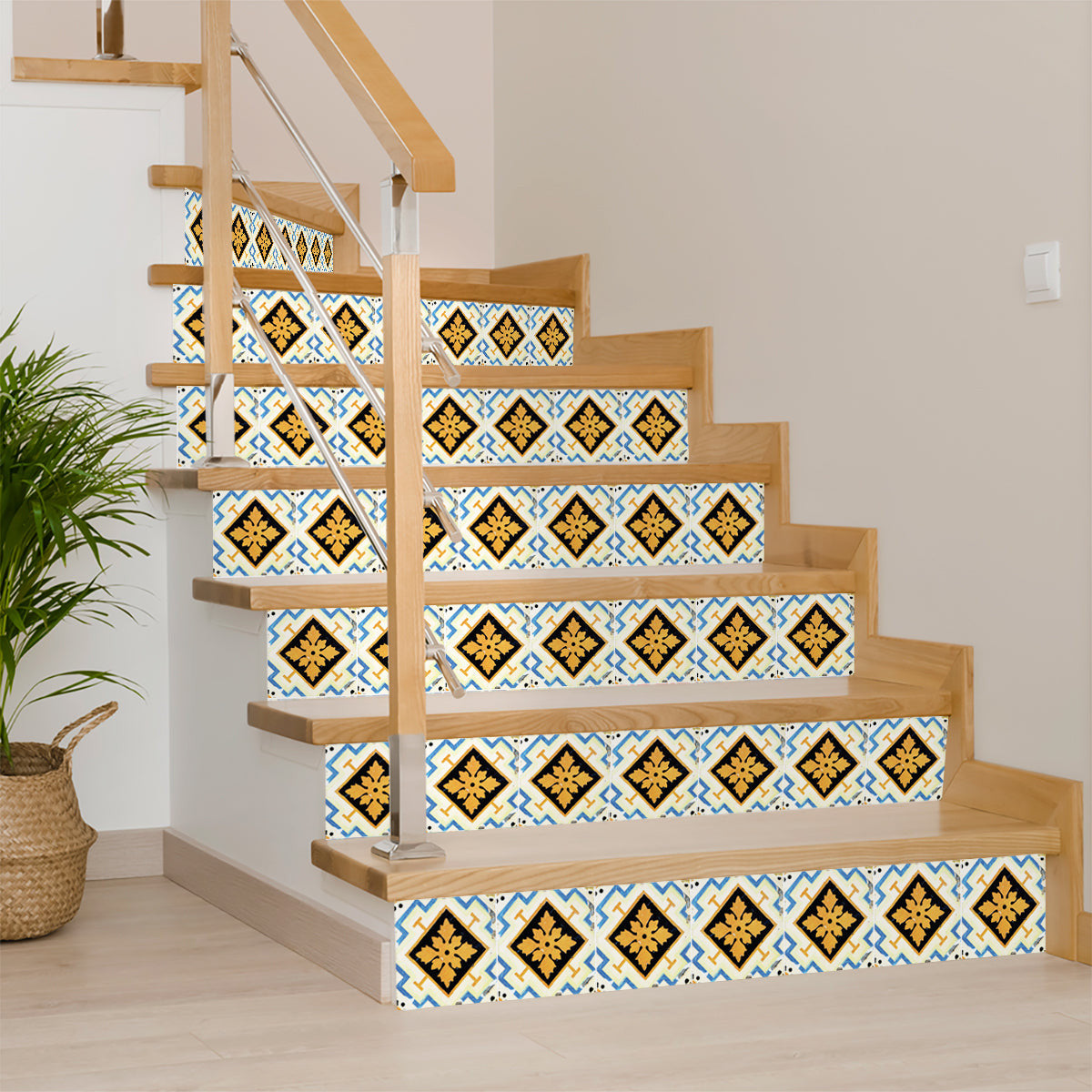 8" x 8" Gold Snowflake Peel and Stick Removable Tiles-3