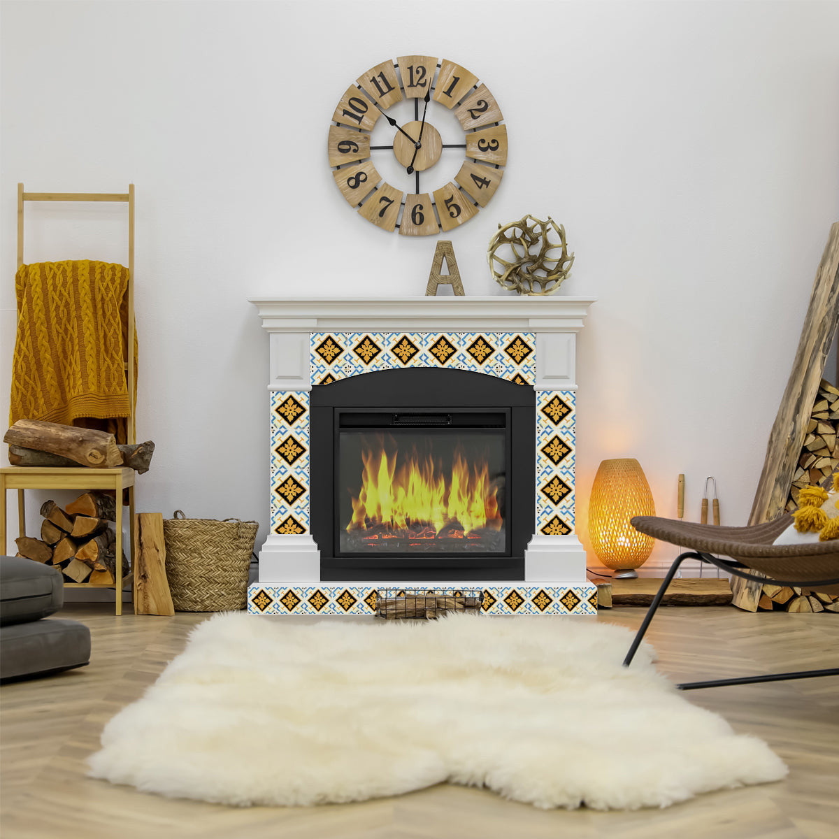 8" x 8" Gold Snowflake Peel and Stick Removable Tiles-4