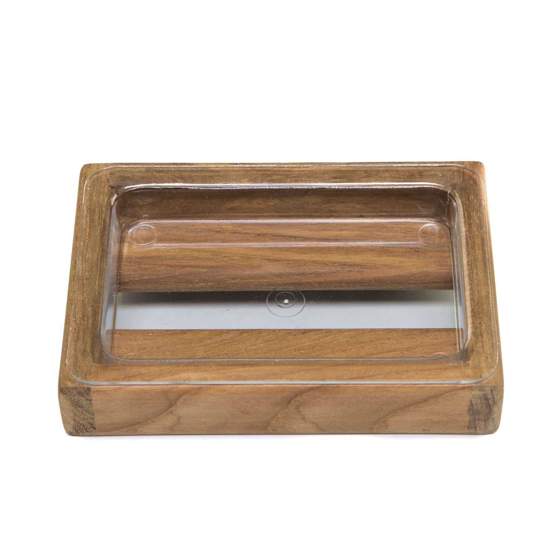 Traditional Solid Teak Vanity Soap Dish-1