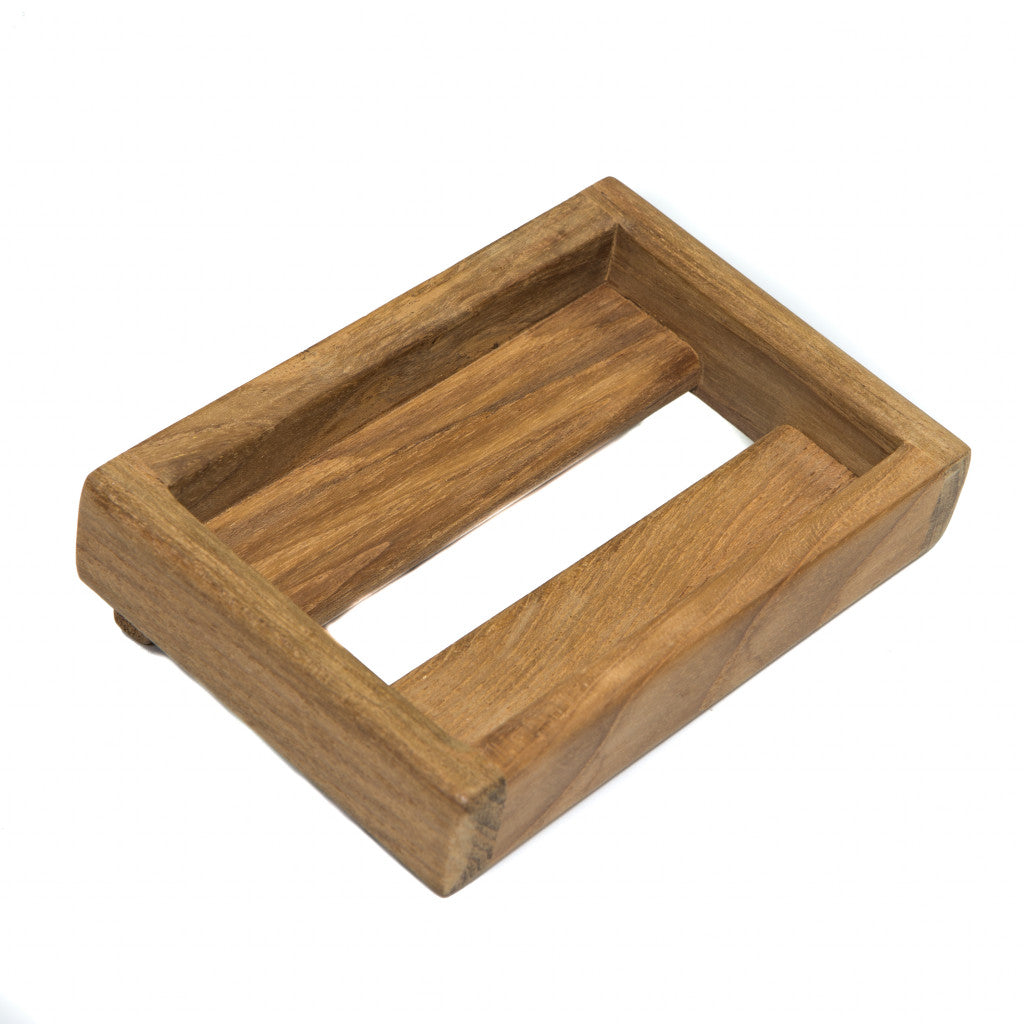 Traditional Solid Teak Wall Mount Soap Dish-4