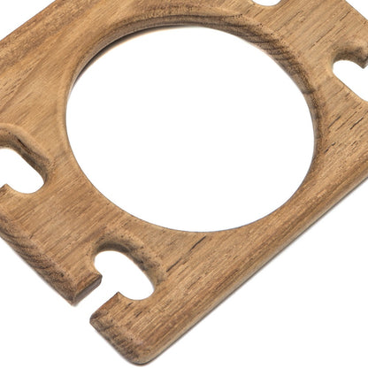 Traditional Solid Teak Wall Mount Cup and Toothbrush Holder-5