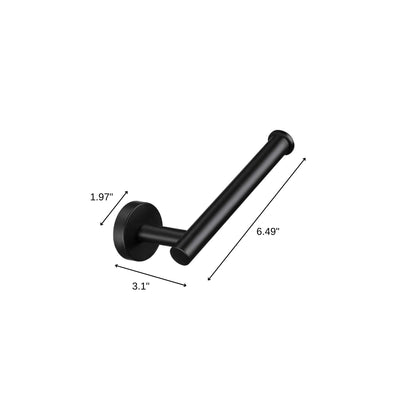 Set of Two Black Stainless Steel Wall Mount Towel Ring and Toilet Paper Holder-7