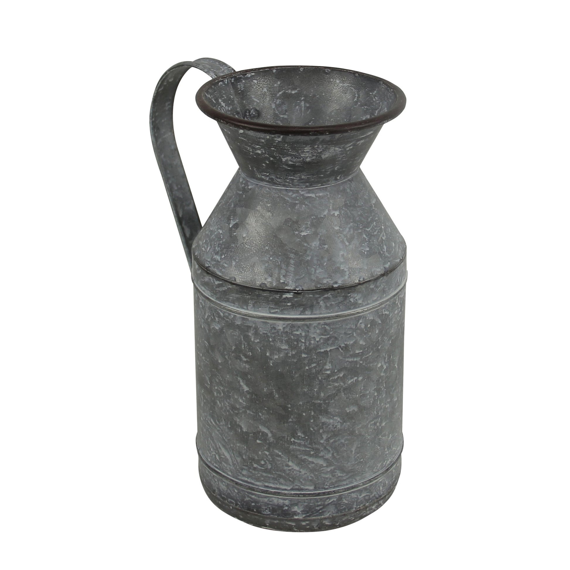 11" Gray Metal Jug Vase-1